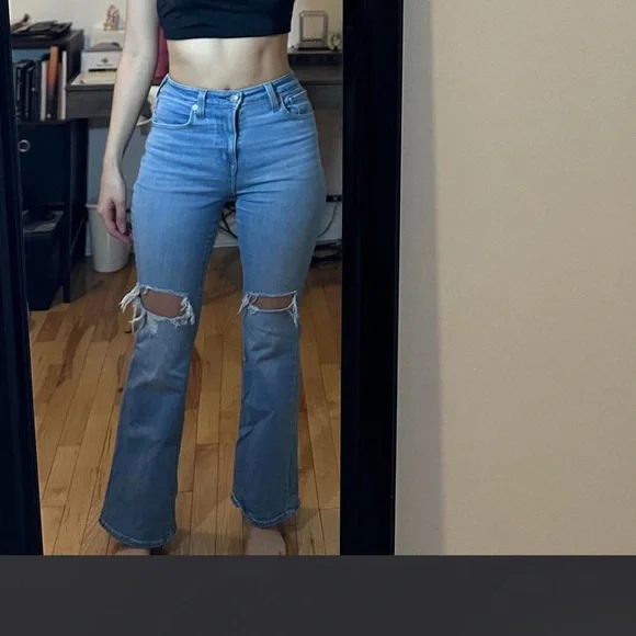 Levi's Light Blue Distressed Flare Jeans - Picture 1 of 1